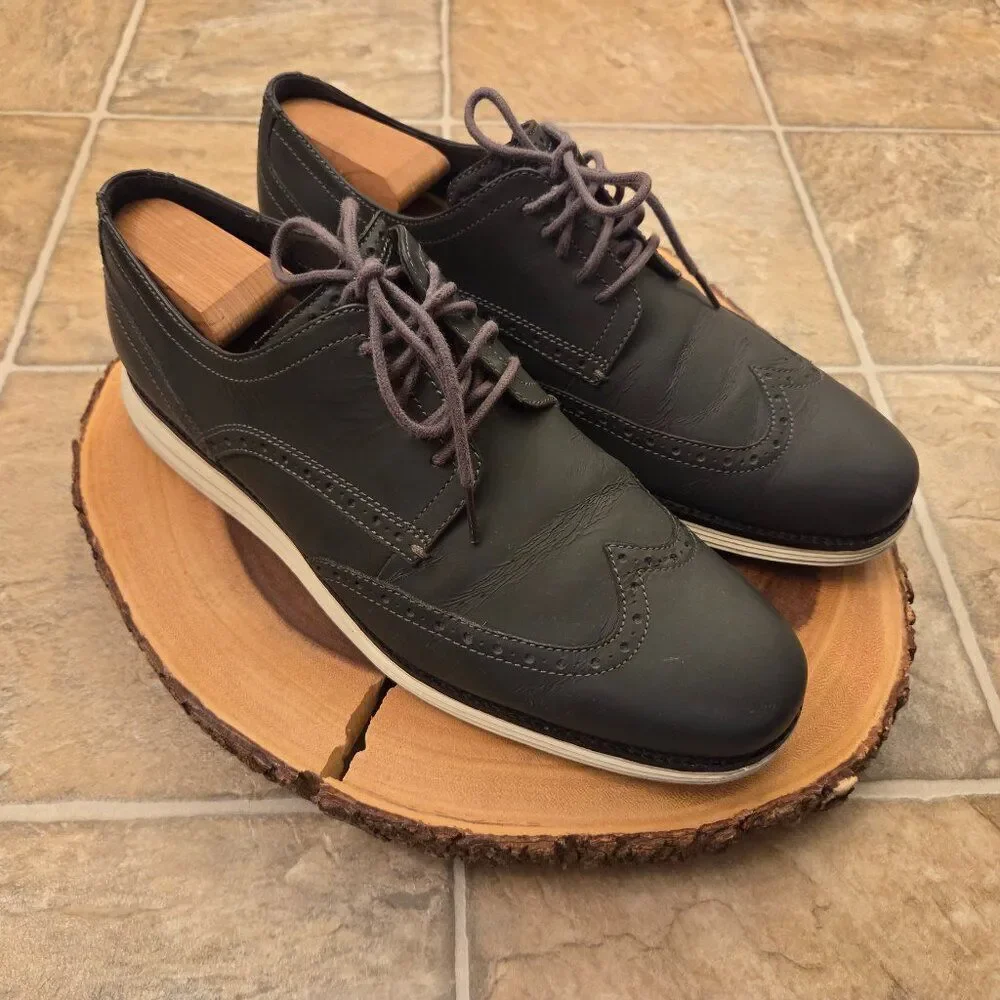 Cole Haan Original Grand Gray Wingtip Mens Size 11 Dress Shoe Sneakers Lace Up